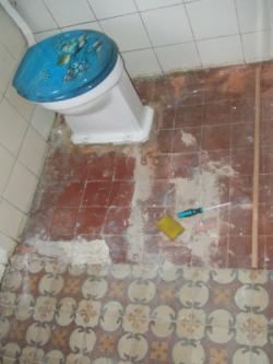 Bathroom floor step 1